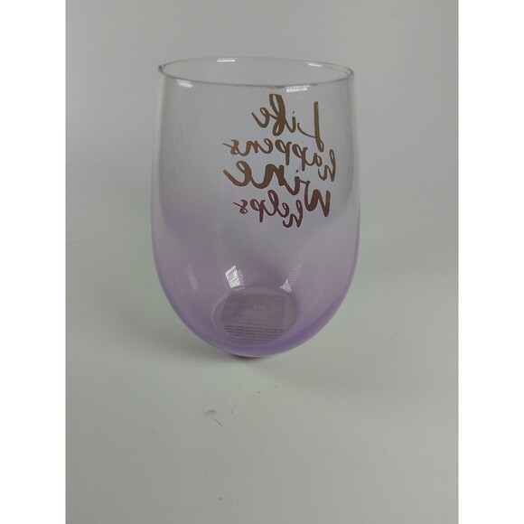 Slant Collections 20 Oz Stemless Wine Glass Purple Rose Gold Life Happens - Picture 4 of 6